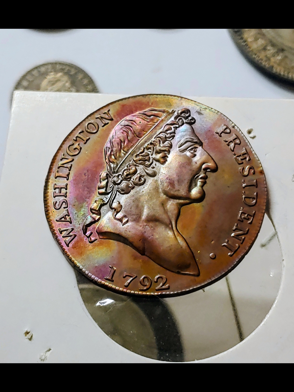 1792 Washington President Commemorative Large One Cent Coin - Copper Tone.
